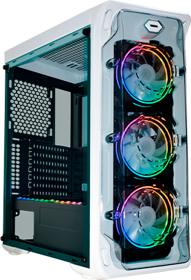 Imagem Principal do Produto - Gabinete Gamer Trooper White Argb Ritmicos | CGW1B1
