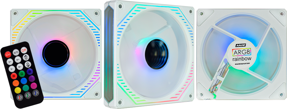 Imagem Principal do Produto - KIT FAN COOLER INFINITY 3D WHITE ARGB – AAUW