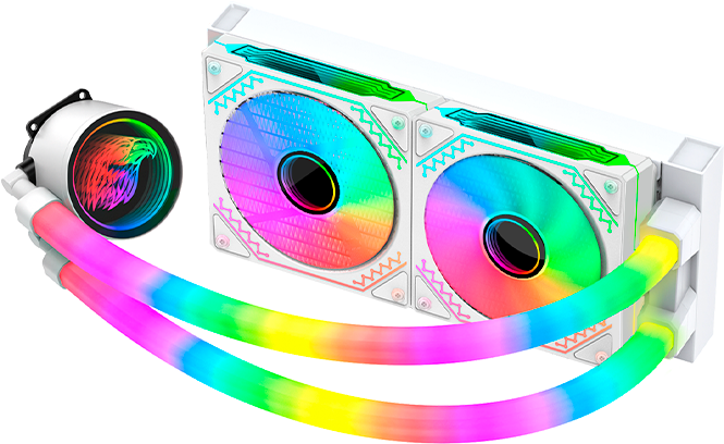 Imagem Principal do Produto - Water Cooler Bifrost infinite WHITE 240mm – ARGB – WACD